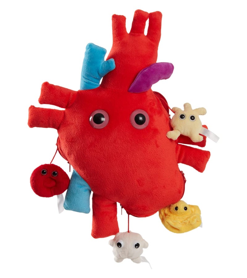 GIANT MICROBES Deluxe 15" Heart Plush, Blood Cells Stuffed Animal, Organ Transplant & Anatomical Heart Gifts, Cardiology Gifts - Image 1